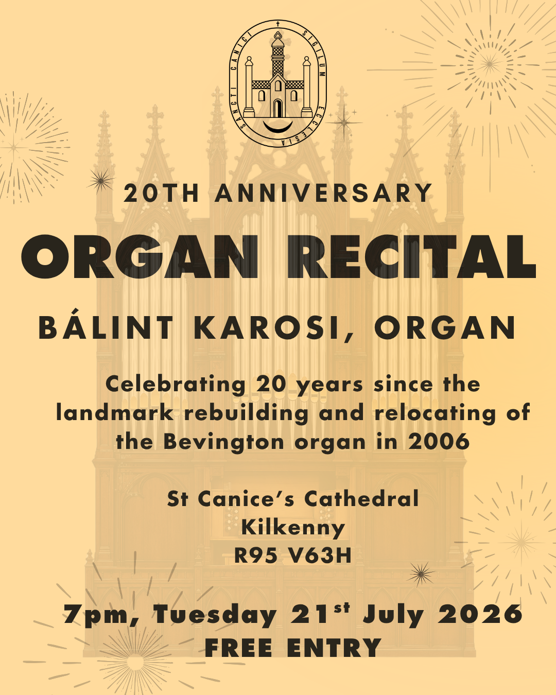 20th Anniversary Organ Recital with Bálint Karosi