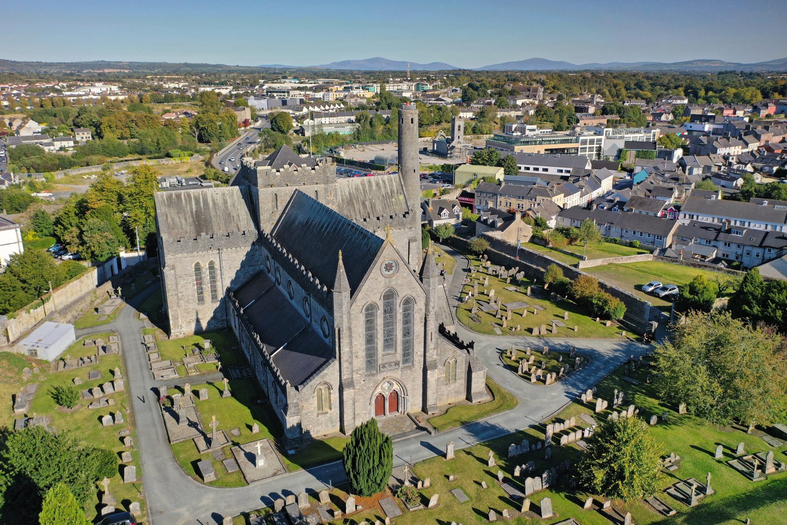 Aerial photo of St Canice's Cathedral